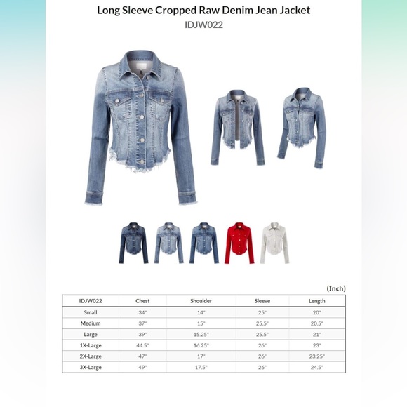 Raw hem, Cropped Jean Jacket - Picture 2 of 2